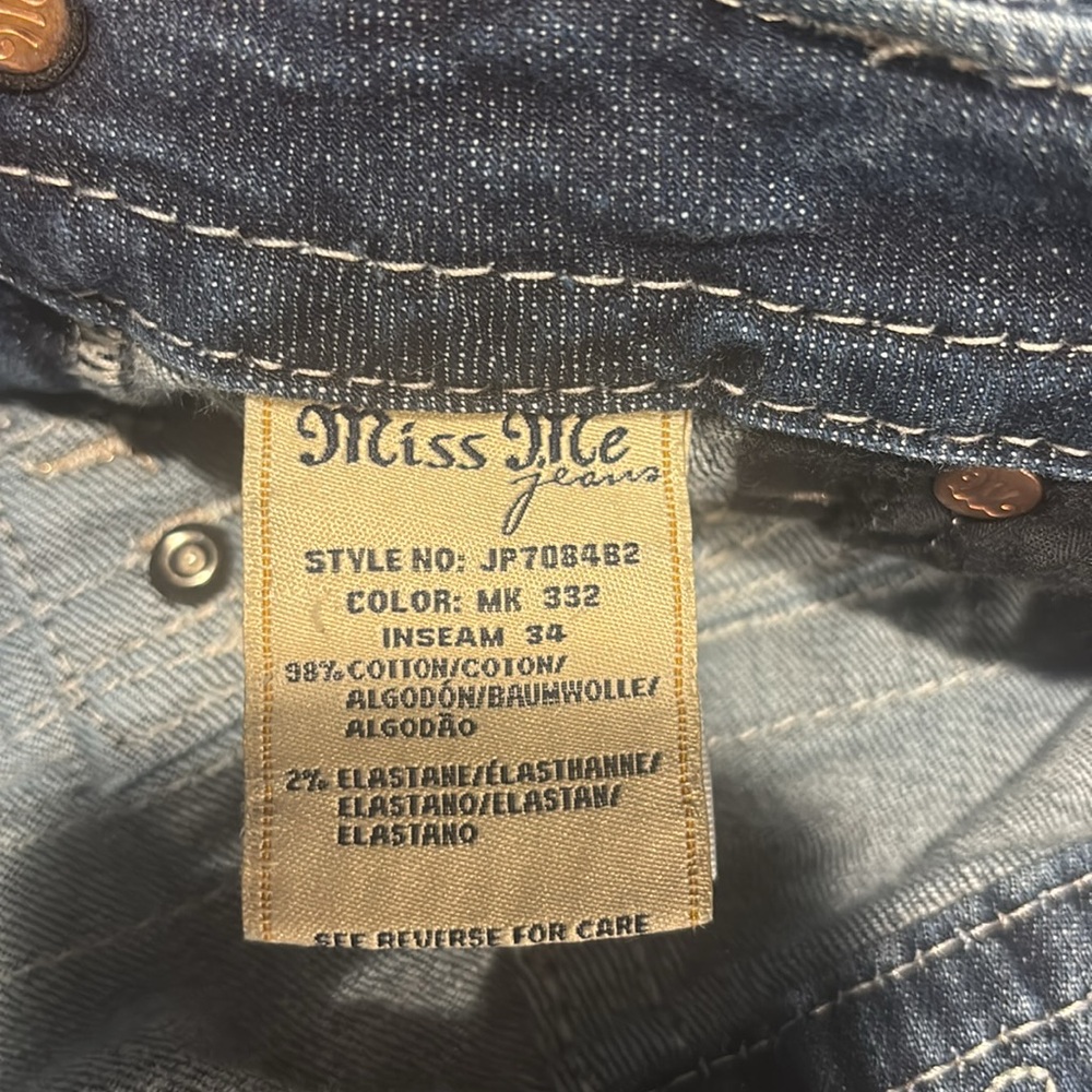 Miss Me Blue Boot Cut Jeans with Embellished Pockets - Picture 6 of 6